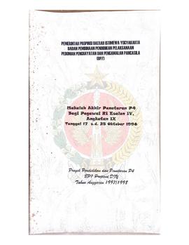 Makalah Akhir Penataran P-4 bagi Pegawai Republik Indonesia Eselon IV angkatan IX tanggal 17 samp...