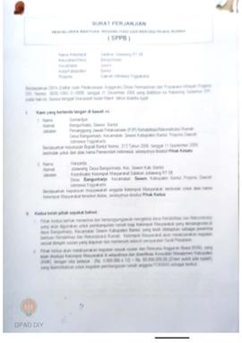 Surat Perjanjian Penyaluran Bantuan Rehabilitasi dan Rekonstruksi Rumah (SPPB),  Nama Kelompok Sa...