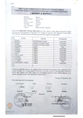 Berita Acara Pembentukan Kelompok dan Pengurus POKMAS & Penetapan prioritas usulan kegiatan R...