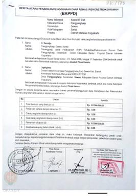 Berita Acara Penarikan/Penggunaan Dana Rehabilitasi/Rekonstruksi Rumah (BAPPD) Rusak Sedang, Nama...