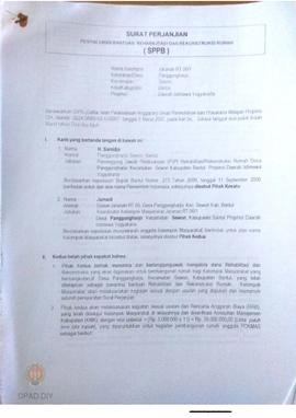 Surat Perjanjian Penyaluran Bantuan Rehabilitasi dan Rekonstruksi Rumah (SPPB),  Nama Kelompok Ja...