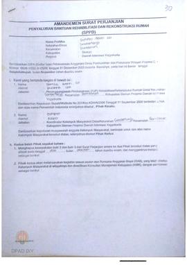 Amandemen Surat Perjanjian Penyaluran Bantuan Rehabilitasi dan Rekonstruksi Rumah (SPPB),  Nama K...
