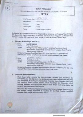 Surat Perjanjian Penyaluran Bantuan Rehabilitasi dan Rekonstruksi Rumah (SPPB),  Nama Kelompok Ce...