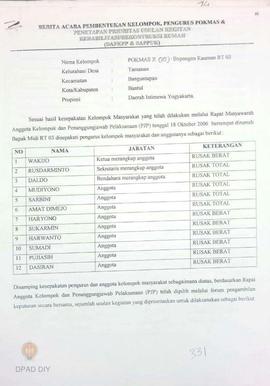 Berita Acara Pembentukan Kelompok dan Pengurus POKMAS & Penetapan prioritas usulan kegiatan R...