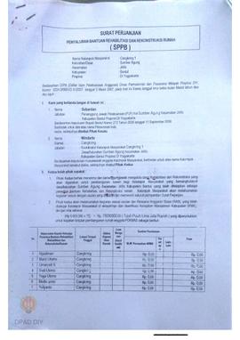 Surat Perjanjian Penyaluran Bantuan Rehabilitasi dan Rekonstruksi Rumah (SPPB),  Nama Kelompok Ca...