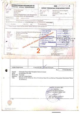 Surat Perintah Pencairan Dana kepada Kelompok Masyarakat Kabupaten Bantul untuk Belanja Lain-lain...