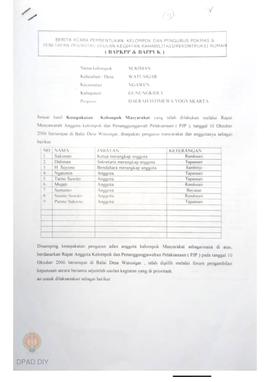 Berita Acara Pembentukan Kelompok dan Pengurus POKMAS & Penetapan prioritas usulan kegiatan R...