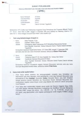 Surat Perjanjian Penyaluran Bantuan Rehabilitasi dan Rekonstruksi Rumah (SPPB),  Nama Kelompok Ma...