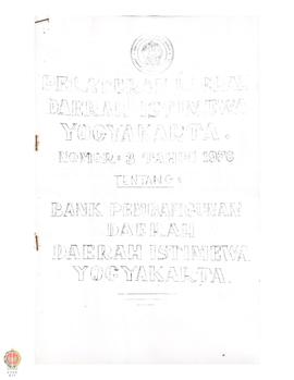 Peraturan Daerah DIY No. 3 tahun 1976 tentang Bank Pembangunan Daerah DIY