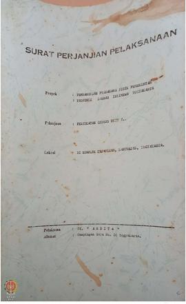 Surat perjanjian pelaksanaan proyek pembangunan Prasarana fisik Pem.Prop. DIY oleh CV. Anindita