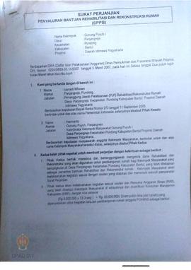 Surat Perjanjian Penyaluran Bantuan Rehabilitasi dan Rekonstruksi Rumah (SPPB),  Nama Kelompok Gu...