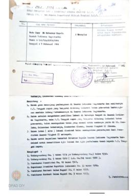 Surat Keputusan Gubernur Kepala Daerah DIY No. 165/Idz/KPTS/1986 tanggal 7 Pebruari 1986 tentang ...