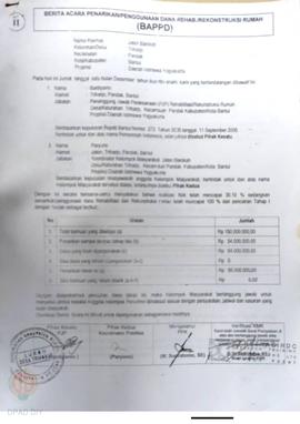 Berita Acara Penarikan/Penggunaan Dana Rehabilitasi/Rekonstruksi Rumah (BAPPD) Rusak Berat, Nama ...