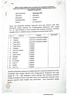 Berita Acara Pembentukan Kelompok dan Pengurus Pokmas dan Penetapan Prioritas Usulan Kegiatan Reh...