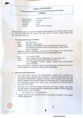 Surat Perjanjian Penyaluran Bantuan Rehabilitasi dan Rekonstruksi Rumah (SPPB), Nama Kelompok Jip...