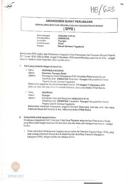 Amandemen Surat Perjanjian Penyaluran Bantuan Rehabilitasi dan Rekonstruksi Rumah (SPPB),  Nama K...