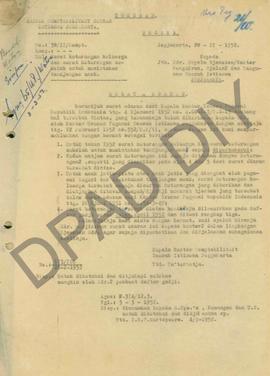 Surat dari Pembuat Daftar Gaji Kantor Jalan dan Gedung DIY kepada Bagian Pengairan DIY perihal pe...