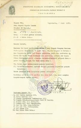 Permohonan ijin untuk melaksanakan sub proyek pelebaran jalan dan saluran air hujan Jl. Karanglo ...