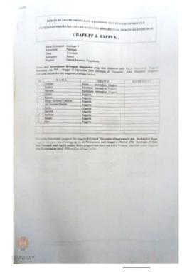 Berita Acara Pembentukan Kelompok dan Pengurus Pokmas dan Penetapan Prioritas Usulan Kegiatan Reh...
