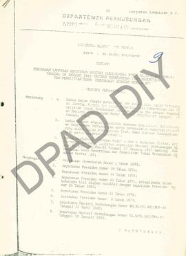 Keputusan Menteri Perhubungan No.  SK 30/OT.001/Phb.-B3 tentang Perubahan lampiran Keputusan Ment...