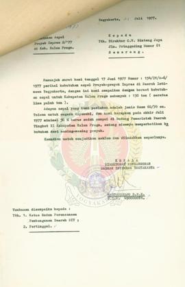 Pengadaan aspal untuk pelaksanaan  proyek inpres di DIY tahun 1974, 1977, 1978, 1980.