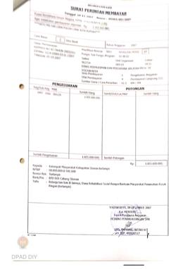 Surat Perintah Pencairan Dana kepada Kelompok Masyarakat Kabupaten Sleman untuk Belanja Lain-lain...