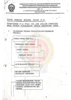 Bendel Topik Diskusi Bidang Tatar P-4, Garis-Garis Besar Haluan Negara (GBHN) dan Undang-Undang D...