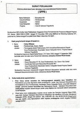 Surat Perjanjian Penyaluran Bantuan Rehabilitasi dan Rekonstruksi Rumah (SPPB),  Nama Kelompok Bl...