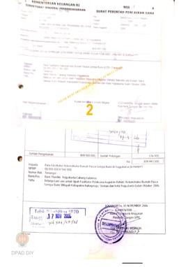 Surat Perintah Pencairan Dana kepada para Fasilitator Rekonstruksi Rumah Pasca Gempa Bumi di DIY ...