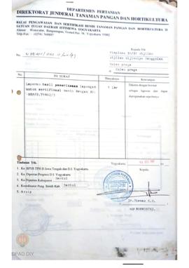 Laporan hasil pemeriksaan lapangan fase pembungaan  BPSB II Jateng dan DIY jenis tanaman padi saw...