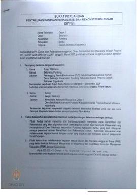 Surat Perjanjian Penyaluran Bantuan Rehabilitasi dan Rekonstruksi Rumah (SPPB),  Nama Kelompok Ge...