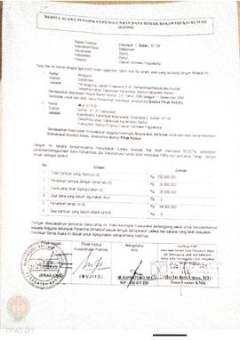 Berita Acara Penarikan/Penggunaan Dana Rehabilitasi/Rekonstruksi Rumah (BAPPD) Rusak Berat, Nama ...