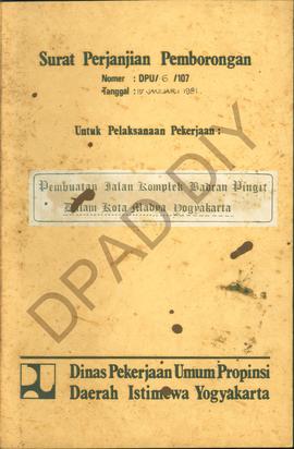 Surat perjanjian Pemborongan Dinas Pekerjaan Umum Propinsi DIY No : DPU/6/107 tanggal 15 Januari ...