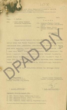 Surat dari Jawatan Pengairan, Jalan dan Gedung DIY kepada Kepala Kantor Perburuhan DIY perihal pe...