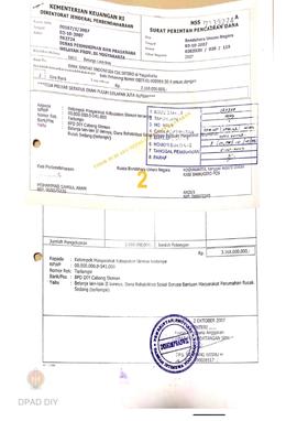 Surat Perintah Pencairan Dana kepada Kelompok Masyarakat Kabupaten Sleman untuk Belanja Lain-lain...