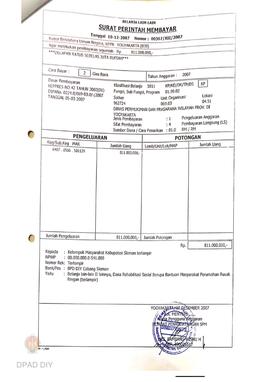 Surat Perintah Pencairan Dana kepada Kelompok Masyarakat Kabupaten Sleman untuk Belanja Lain-lain...