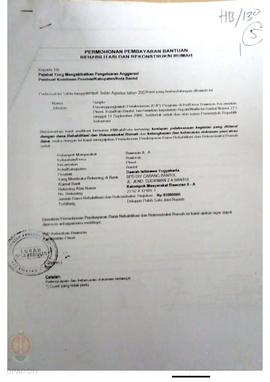 Permohonan Pembayaran Bantuan Rehabilitasi dan Rekonstruksi Rumah, Nama Kelompok Masyarakat Bawur...