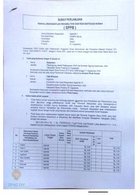 Surat Perjanjian Penyaluran Bantuan Rehabilitasi dan Rekonstruksi Rumah (SPPB),  Nama Kelompok Ng...