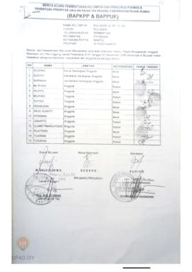 Berita Acara Pembentukan Kelompok dan Pengurus POKMAS & Penetapan prioritas usulan kegiatan R...