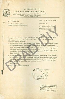 Surat Sekretaris Jenderal Departemen Kehutanan kepada Kepala Kantor Wilayah Departemen Kehutanan ...