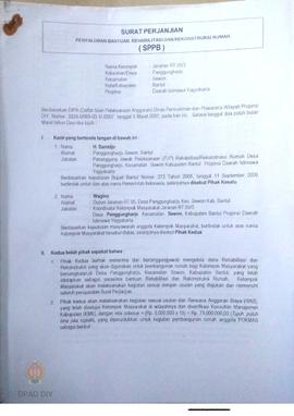 Surat Perjanjian Penyaluran Bantuan Rehabilitasi dan Rekonstruksi Rumah (SPPB),  Nama Kelompok Ja...