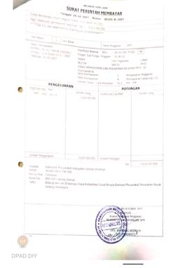 Surat Perintah Pencairan Dana kepada Kelompok Masyarakat Kabupaten Sleman untuk Belanja Lain-lain...