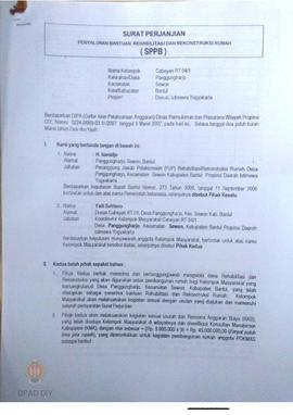 Surat Perjanjian Penyaluran Bantuan Rehabilitasi dan Rekonstruksi Rumah (SPPB),  Nama Kelompok Ca...