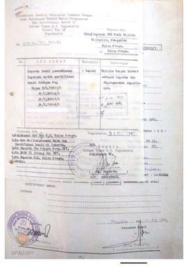 Laporan dari Balai Pengawasan dan Sertifikasi Benih II Jawa Tengah dan DIY tentang Hasil Pemeriks...