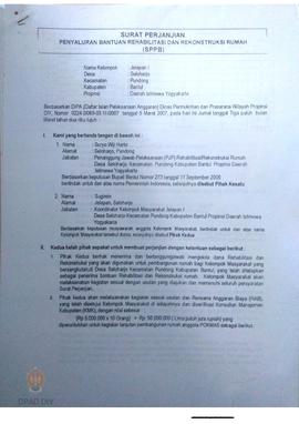 Surat Perjanjian Penyaluran Bantuan Rehabilitasi dan Rekonstruksi Rumah (SPPB),  Nama Kelompok Je...