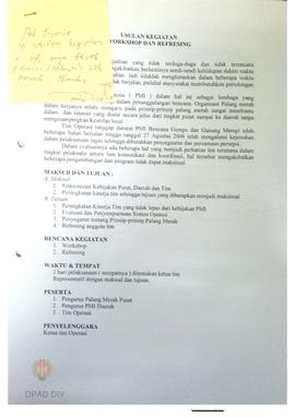 Rencana kegiatan pasca gempa periode tahun 2006.