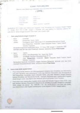 Surat Perjanjian Penyaluran Bantuan Rehabilitasi dan Rekonstruksi Rumah (SPPB),  Nama Kelompok Mr...