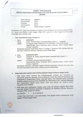 Surat Perjanjian Penyaluran Bantuan Rehabilitasi dan Rekonstruksi Rumah (SPPB), Nama Kelompok Mas...