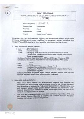Surat Perjanjian Penyaluran Bantuan Rehabilitasi dan Rekonstruksi Rumah (SPPB),  Nama Kelompok Pu...