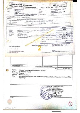 Surat Perintah Pencairan Dana kepada Kelompok Masyarakat Kabupaten Bantul untuk Belanja Lain-lain...